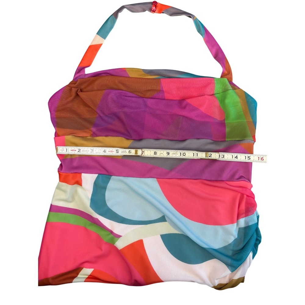 Anthropologie Multi Color Abstract Swirl Halter Midi Dress Womens Medium - Picture 6 of 9